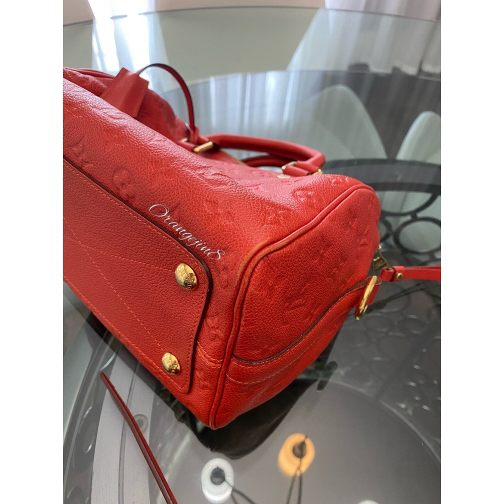 LOUIS VUITTON MONOGRAM EMPREINTE SPEEDY 25 BANDOULIERE RED AUTHENTIC - Picture 9 of 15